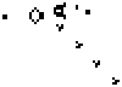 Gosper&rsquo;s glider gun in Conway&rsquo;s Game of Life, emitting gliders